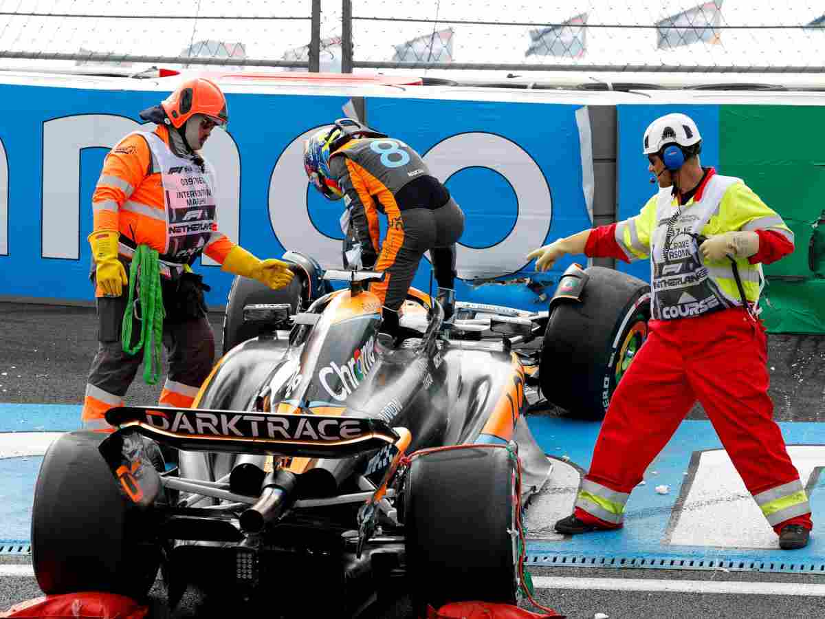 Oscar Piastri's crash in the FP2 of Dutch GP