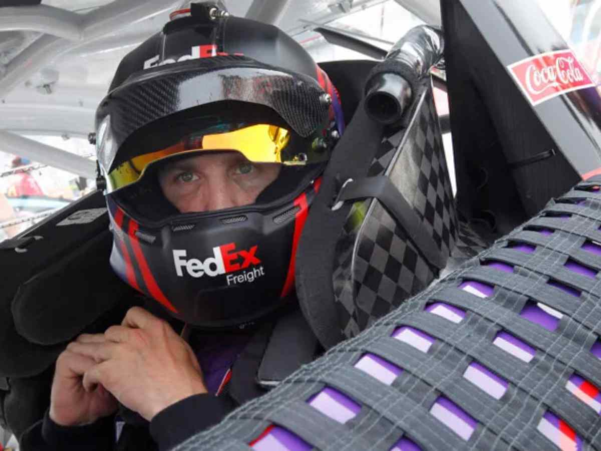 Denny Hamlin in neck restraint