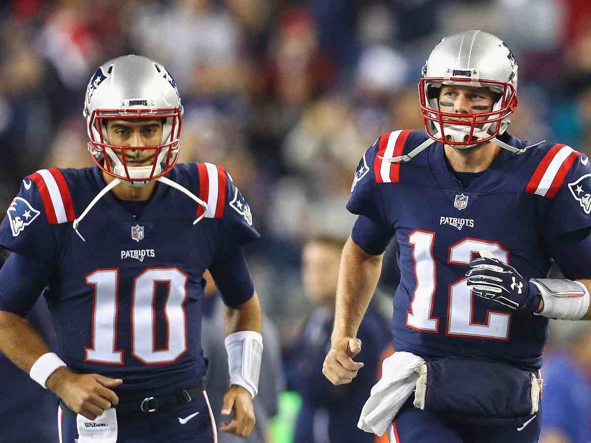 Jimmy Garoppolo (L) and Tom Brady (R)