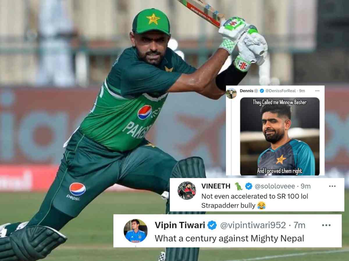 “What a century against mighty Nepal”- Indian fans unimpressed after Babar Azam scores SLOW century against Nepal in Asia Cup