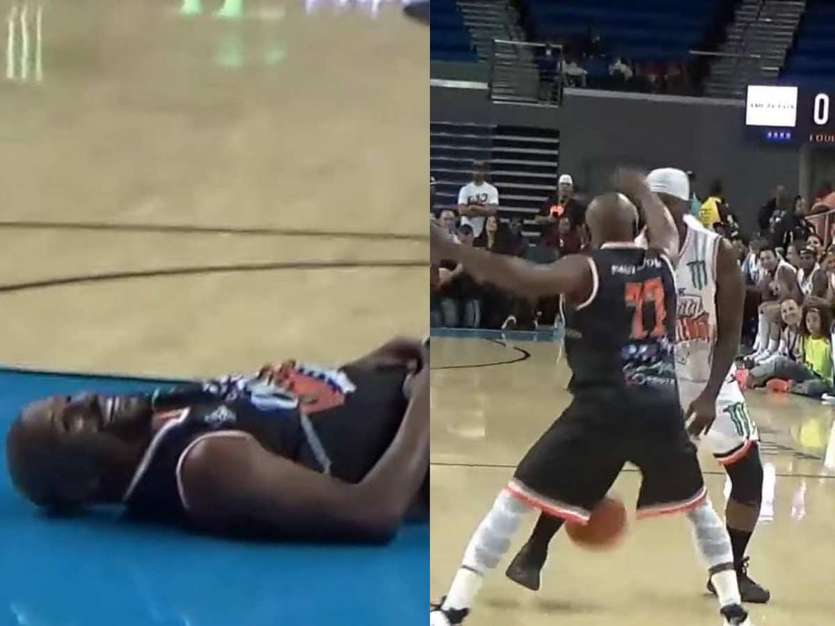 WATCH: Floyd Mayweather’s ‘first heavy knockdown’ as undefeated boxer gets ‘ankles broken’ on basketball court