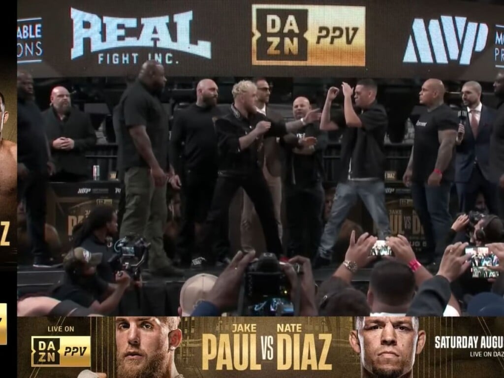 Jake Paul and Nate Diaz faces off