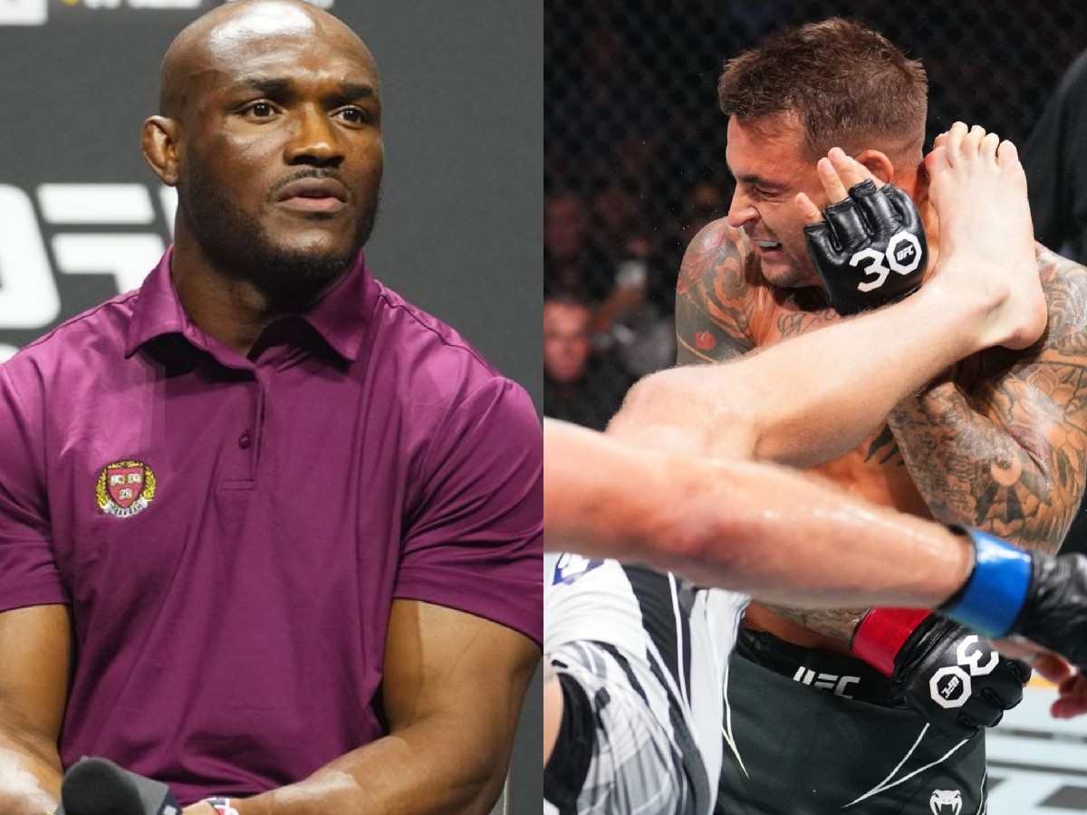 WATCH: ‘I feel for you bro’ – Kamaru Usman embraces Dustin Poirier after same devastating fate as welterweight king