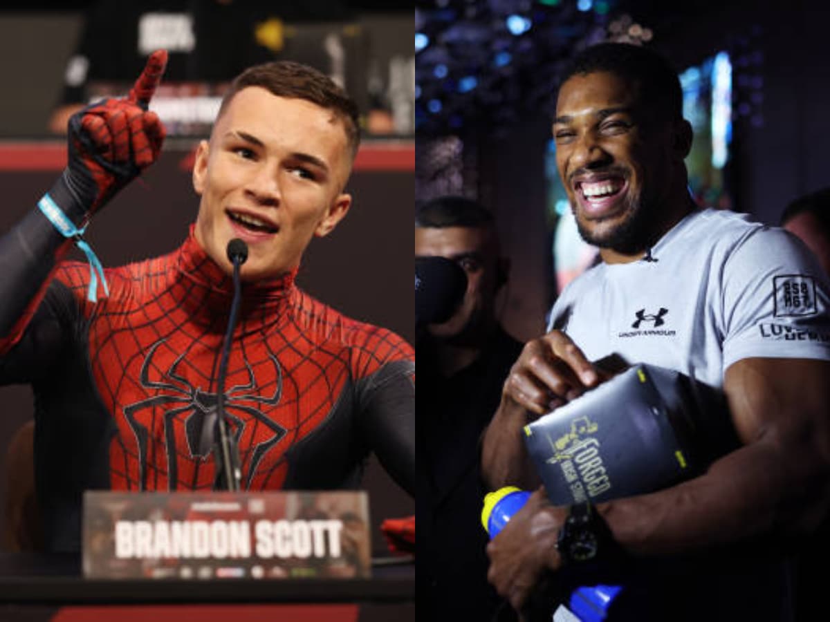 “That hurt to watch” – Fans cringe as boxing prospect in Spiderman outfit compares ‘penis size’ with Anthony Joshua on huge PPV