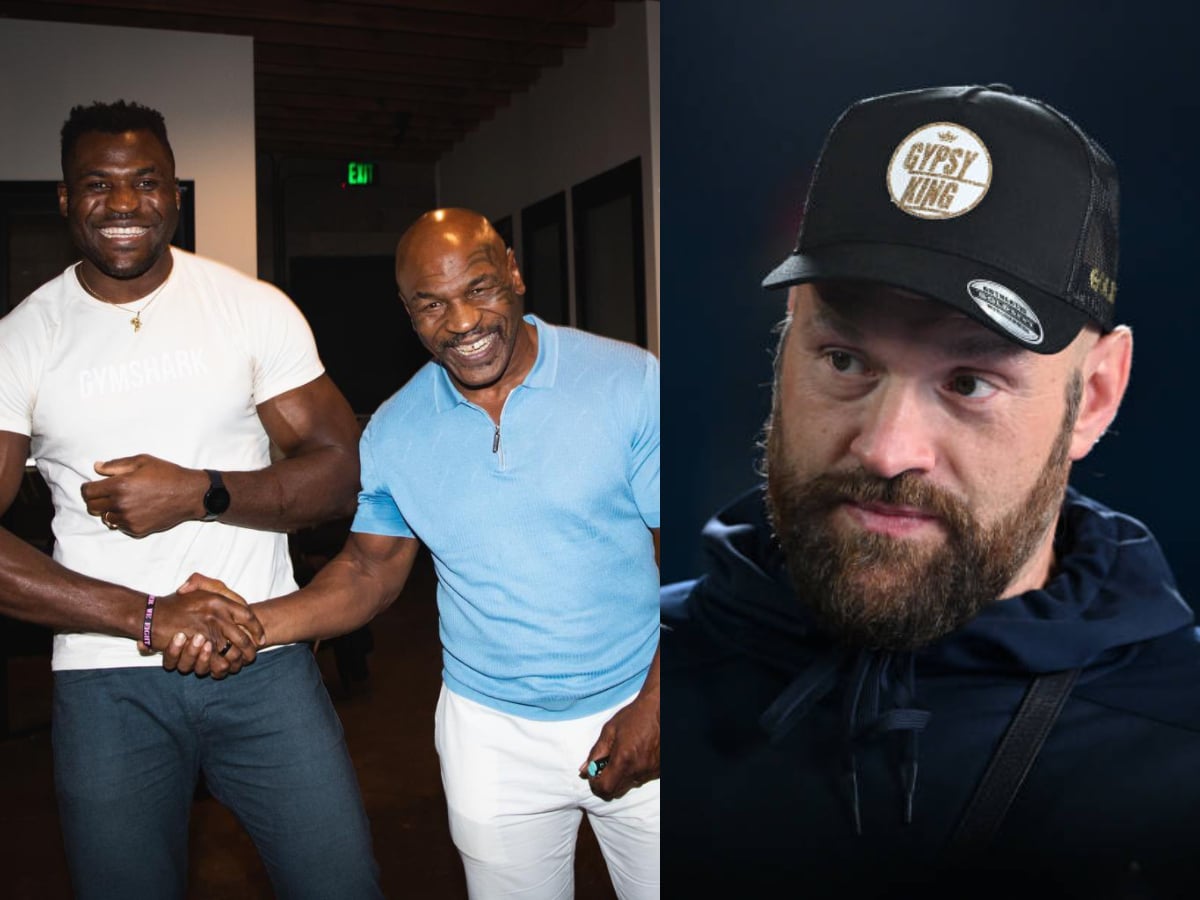 “Tyson helping Ngannou beat Tyson” – Fans go BERSERK as Francis Ngannou appoints Mike Tyson as trainer to beat Tyson Fury