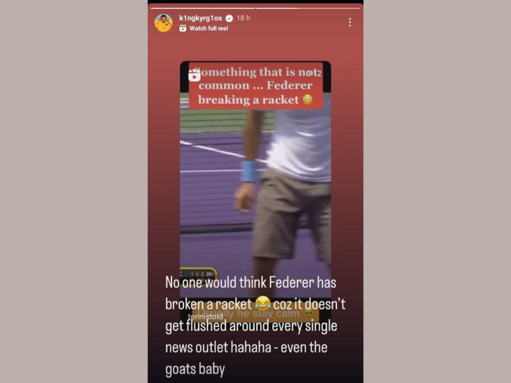 Nick Kyrgios Instagram story