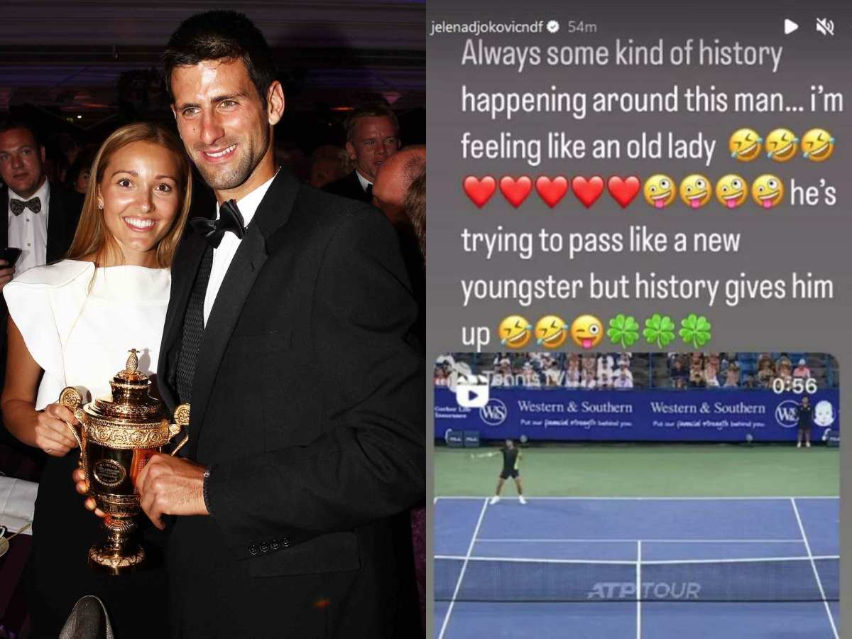 Novak Djokovic’s wife Jelena jokes about her age due to Nole’s achievements following his sensational win in Cincinnati against Carlos Alcaraz