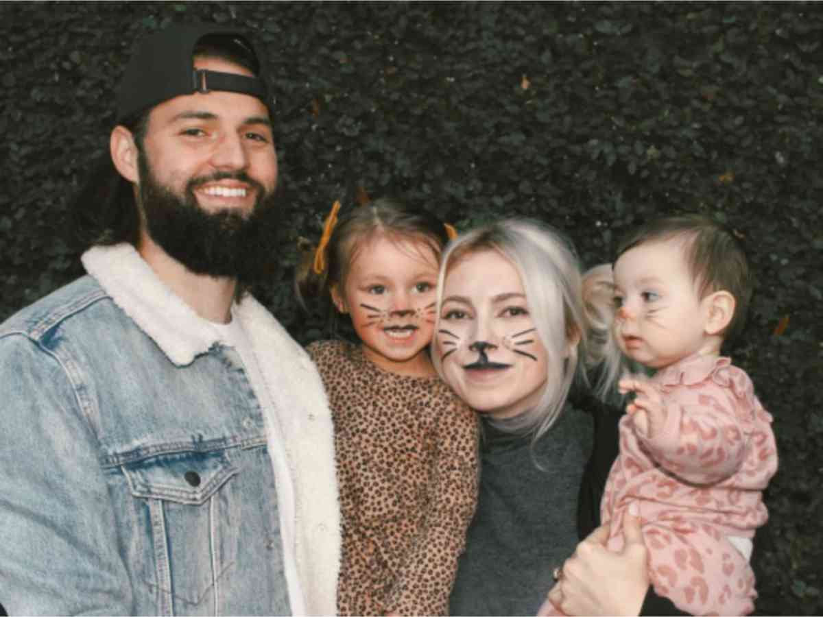 Will Grier and Jeanne O'Neil with their two kids