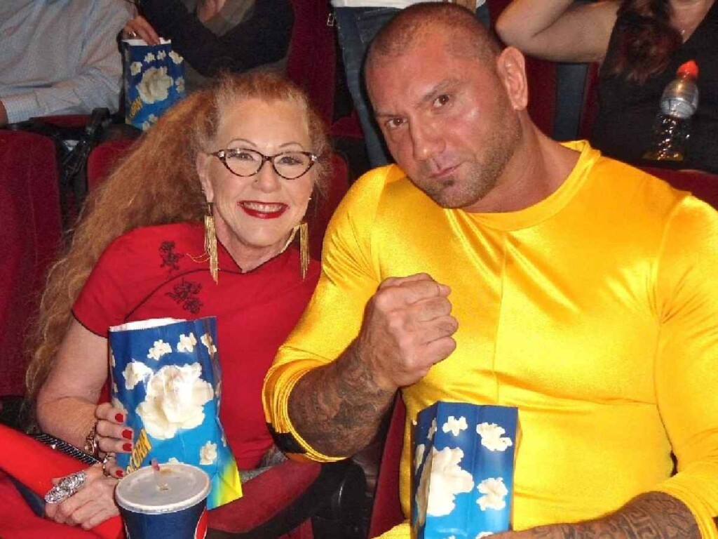 Dave Bautista with his mother