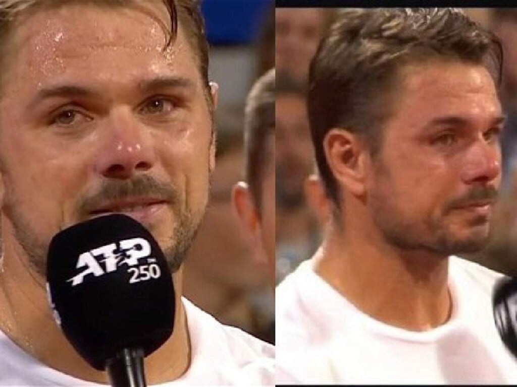 Stan Wawrinka during his runner-up speech at the Croatian Open