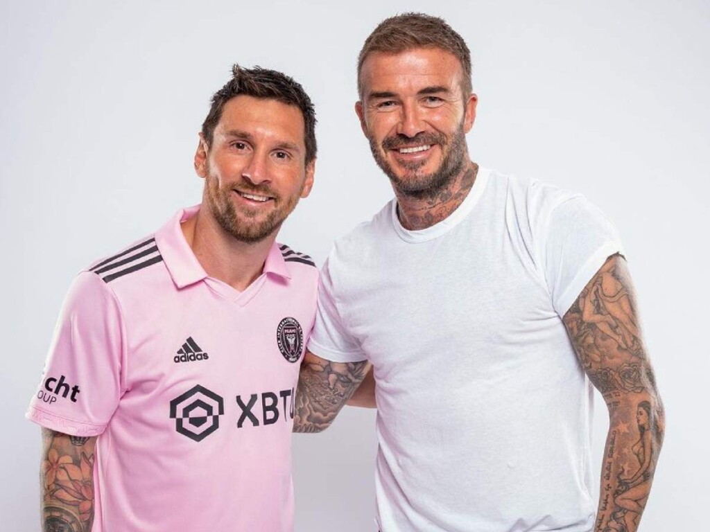 Lionel Messi and David Beckham