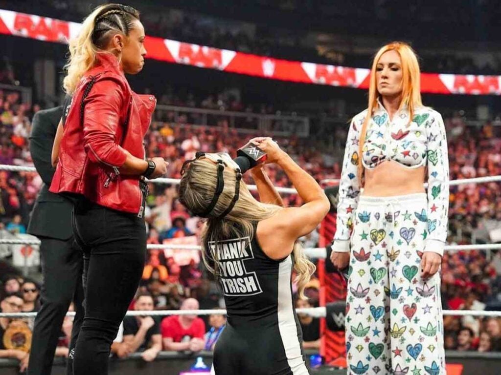 Becky Lynch with Trish Stratus and Zoey Stark