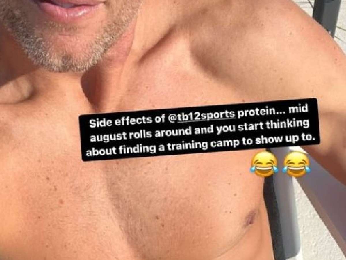 Tom Brady rocks a BOLD shirtless look while joking about another NFL comeback after spending 2 nights with Irina Shayk in hotel room
