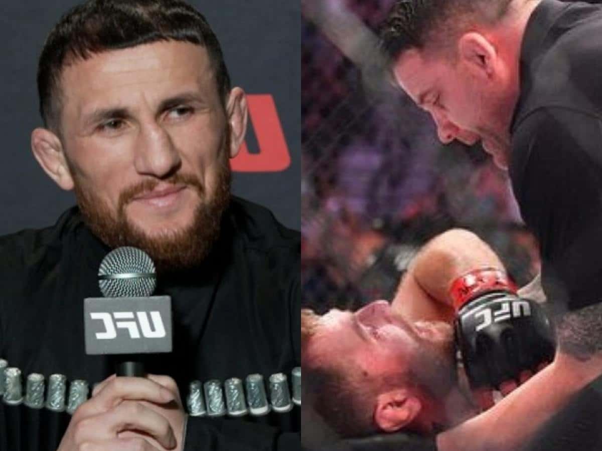 “I pray that me or my teammates…” – Heartbroken from Aljamain Sterling’s devastating loss, teammate Merab Dvalishvili goes off on referee Marc Goddard for early stoppage