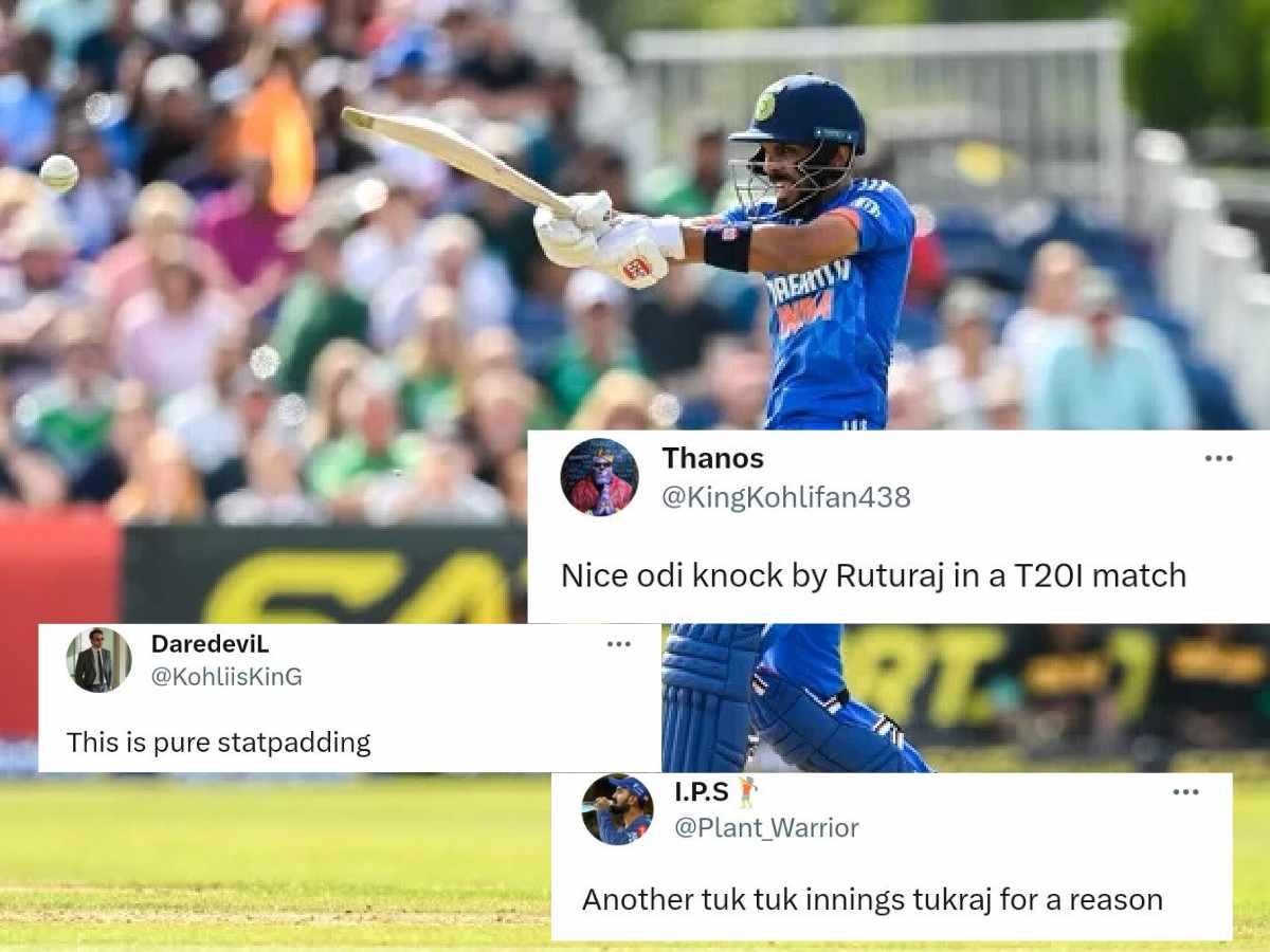 “Another tuk tuk innings”- Netizens unimpressed as Ruturaj Gaikwad scores slow T20I half-century against Ireland