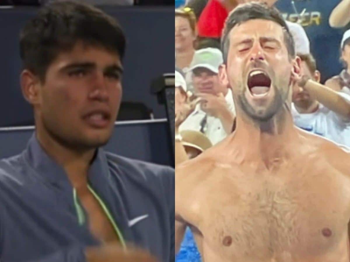 WATCH: Novak Djokovic rips his t-shirt apart letting out a MONSTROUS scream after beating Carlos Alcaraz in an ‘epic’ title clash