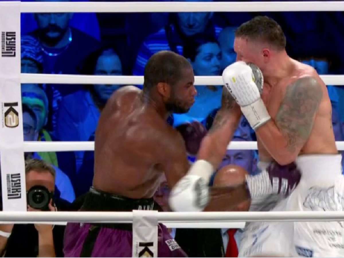 “Dubois was robbed” – Fans give out mixed reactions as Oleksandr Usyk knocks out Daniel Dubois after controversial low-blow appeal