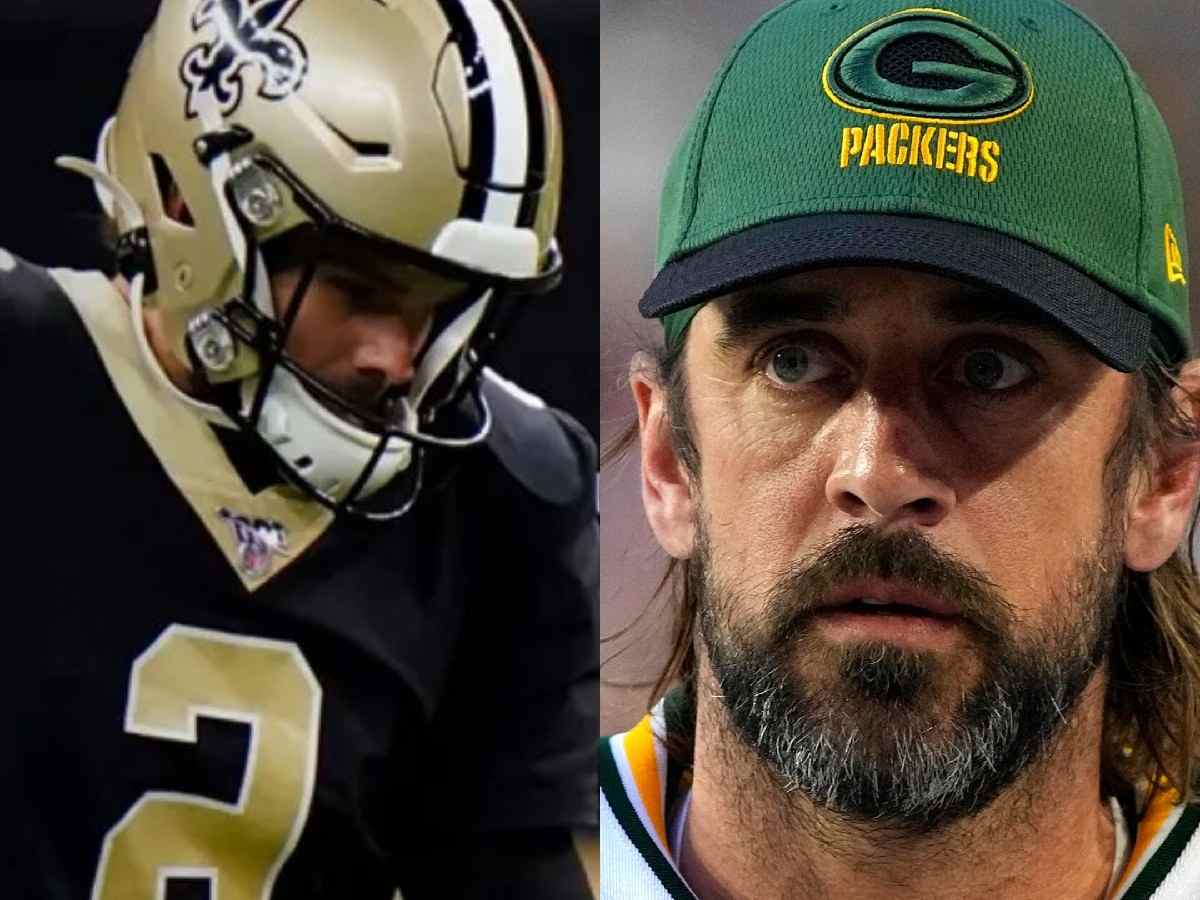 Thomas Morstead (L) and Aaron Rodgers (R)