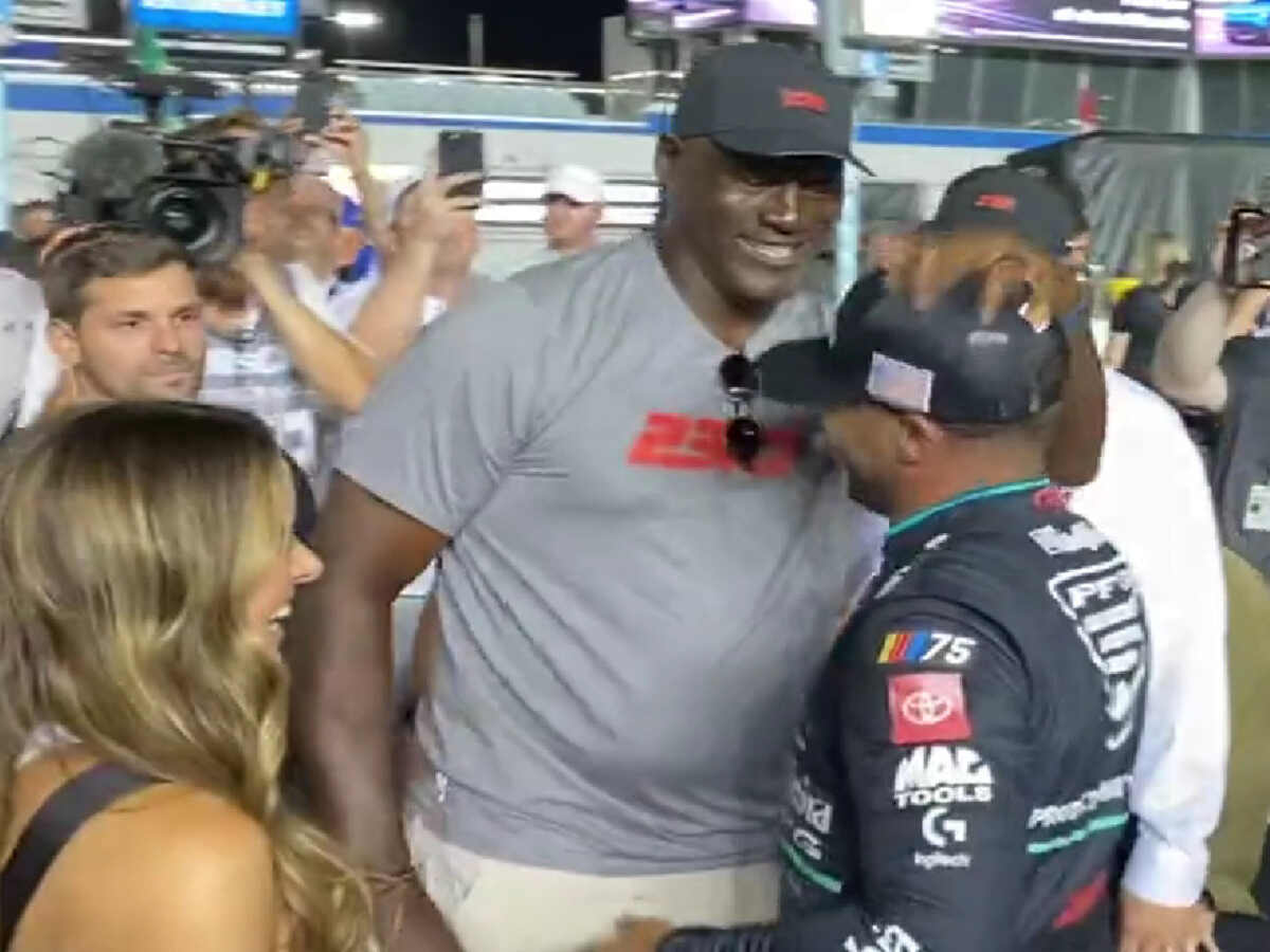 WATCH: Bubba Wallace embraces $3.5 billion worth team owner Michael Jordan after milestone night at Daytona