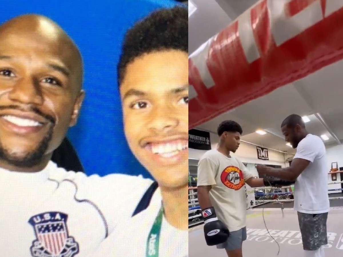 “Lightweight division is cooked” – Fans go nuts as Shakur Stevenson adds 50-0 Floyd Mayweather to mentor list as seen in latest training video