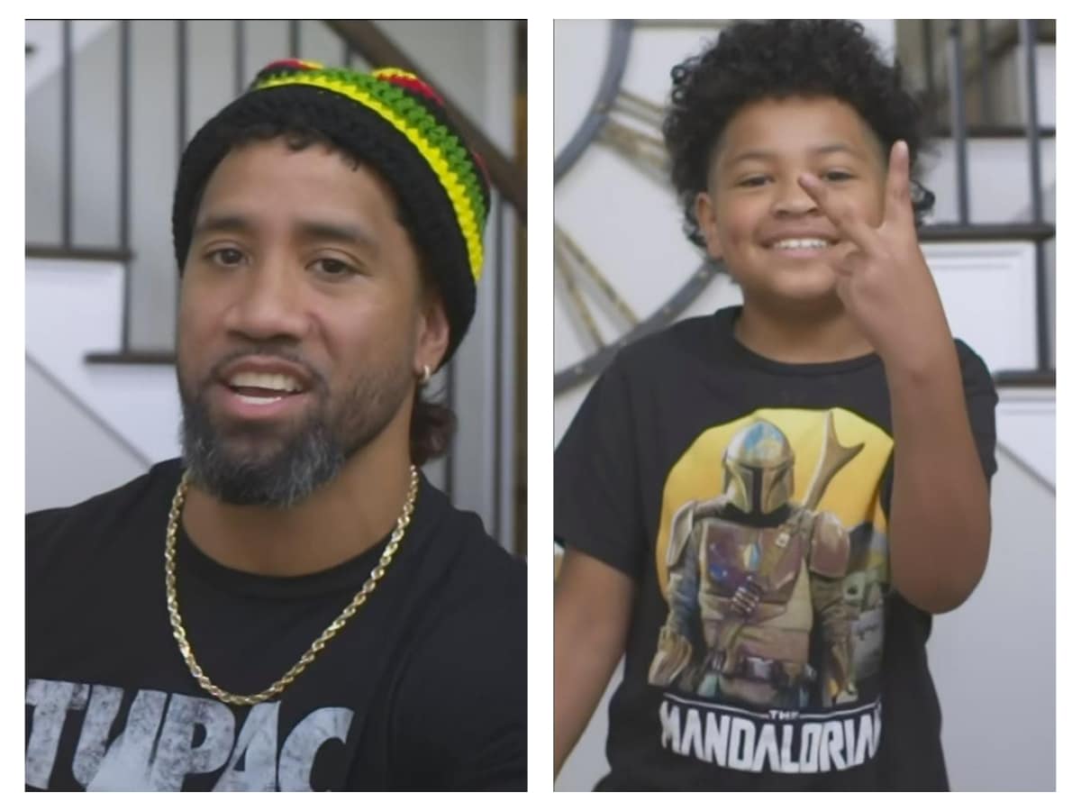 WATCH: Jey Uso hilariously silences his son, who makes a huge prediction for the Tribal Combat match at SummerSlam