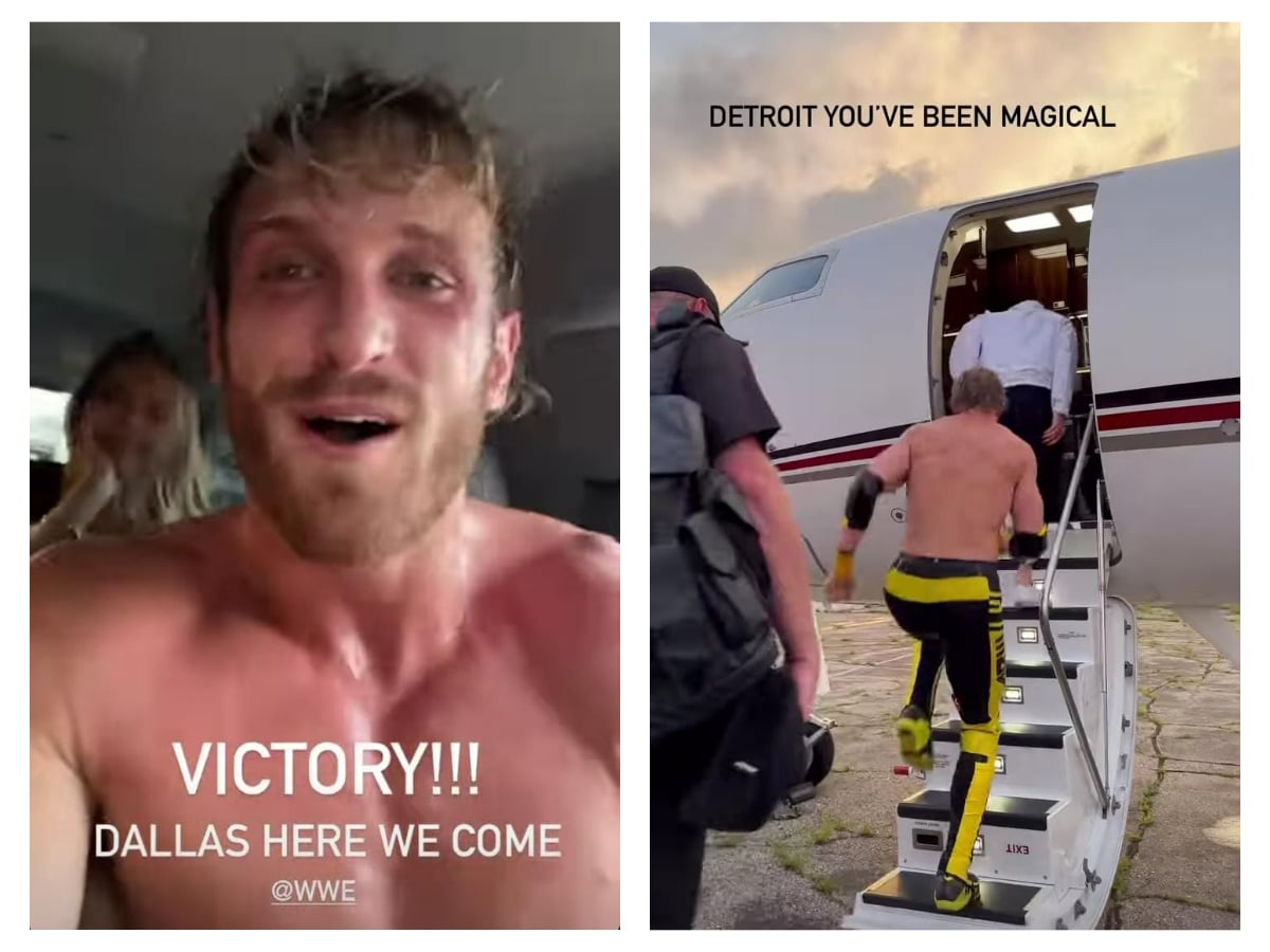 WATCH: Police-escorted Logan Paul rushes straight to private jet to travel 1000 miles to watch Jake Paul KO Nate Diaz