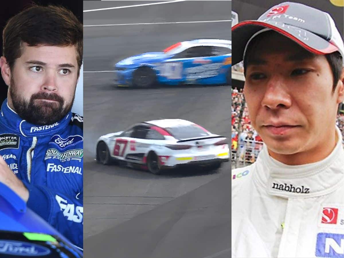 WATCH: “Graphical representation of 1945”- Fans react as Ricky Stenhouse Jr. spins 23XI’s Japanese driver Kamui Kobayashi at Indy