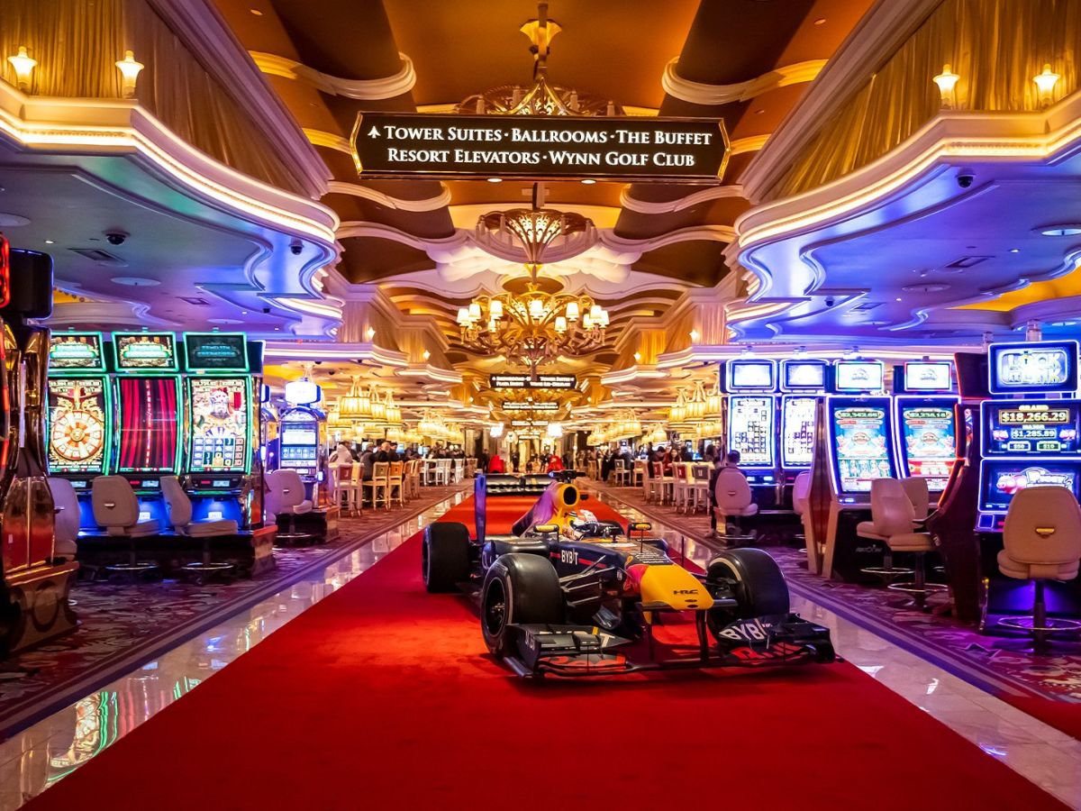 WATCH: Sergio Perez tears through a casino in Las Vegas in Sebastian Vettel’s iconic Red Bull RB7