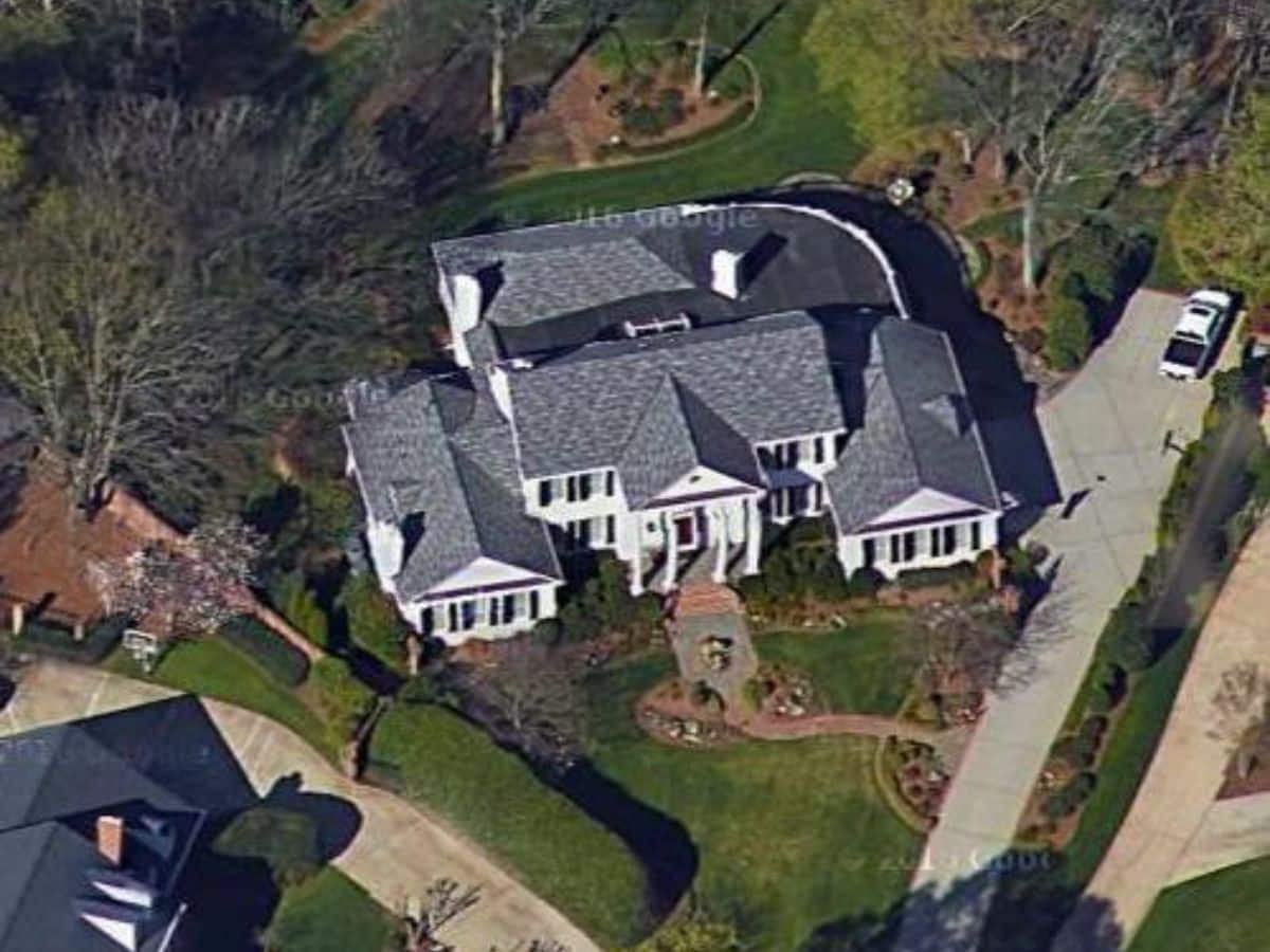 Arial view of William Byron's house in Charlotte, North Carolina (Credits: Virtual Globetrotting)