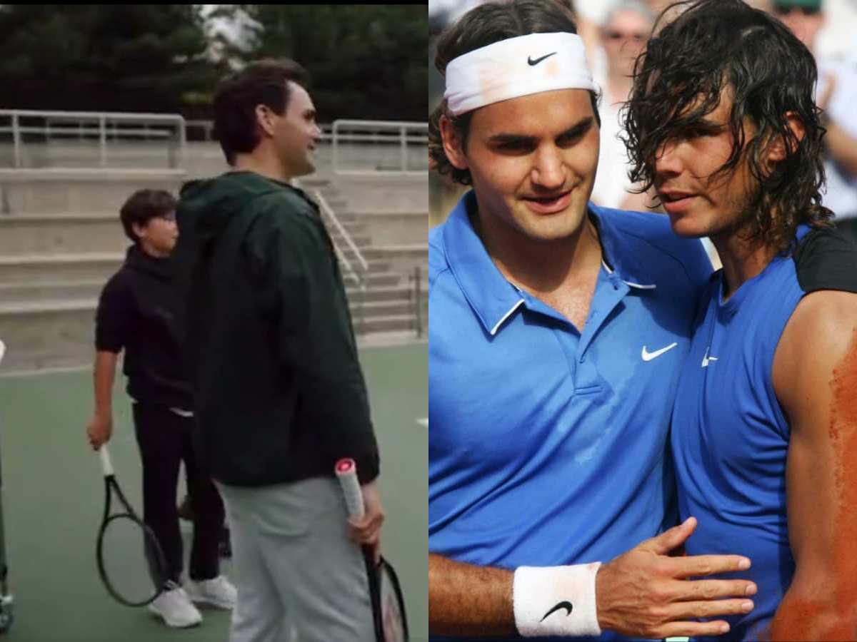 WATCH: Roger Federer calls Rafael Nadal his toughest opponent while teaching young kids