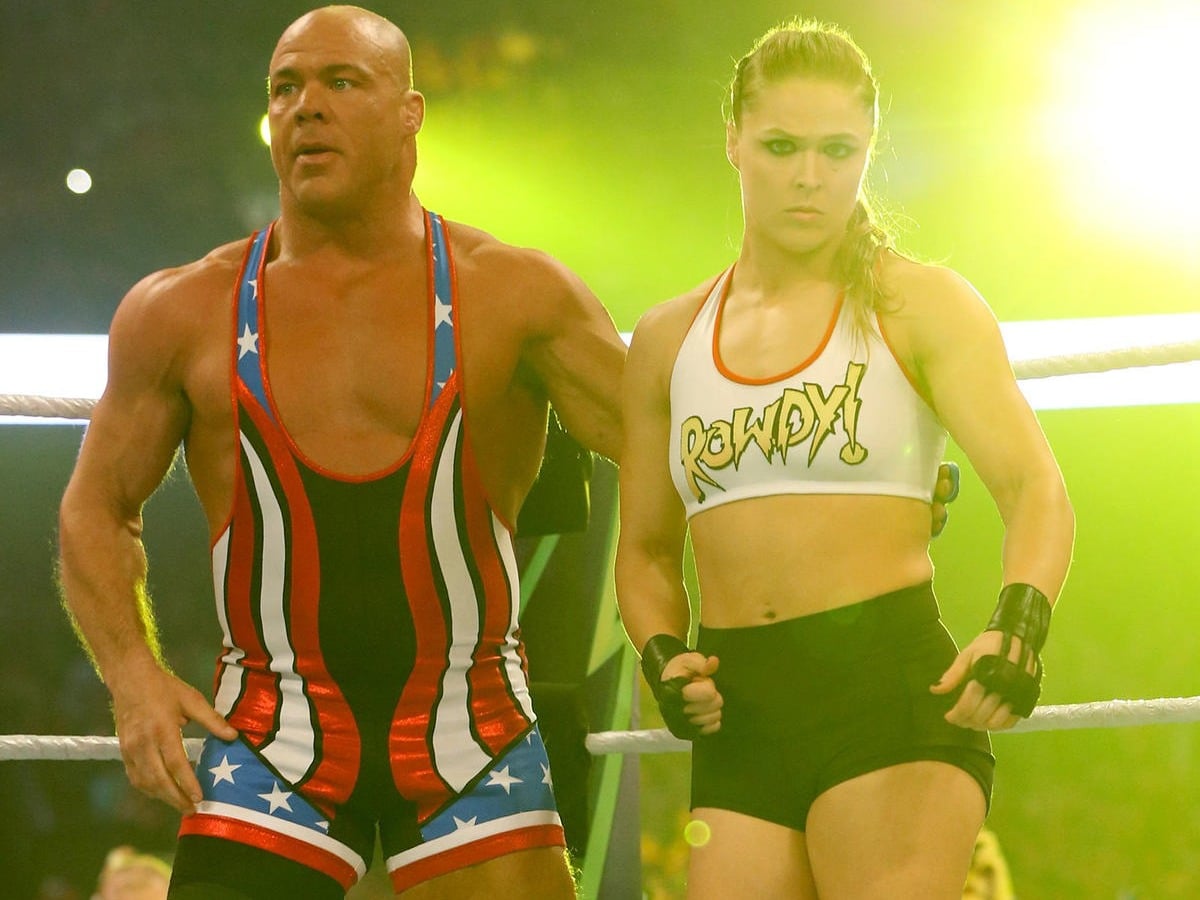 WATCH: Ronda Rousey sends a video message for the first time amid rumors of her WWE departure 1 Kurt Angle and Ronda Rousey
