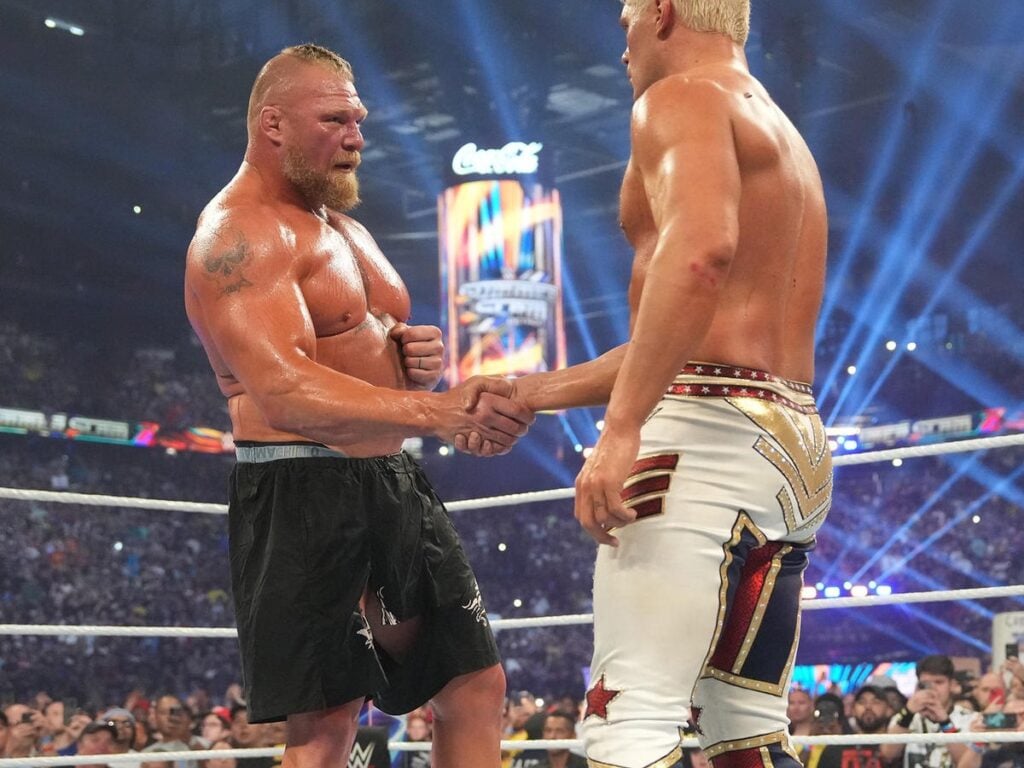 Brock Lesnar and Cody Rhodes at SummerSlam