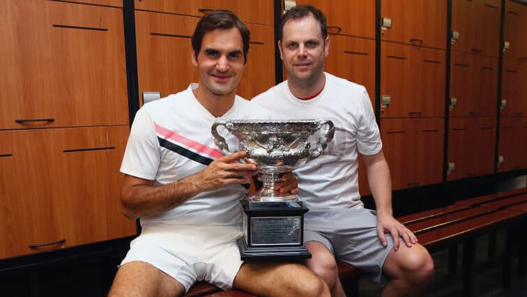 Roger Federer and  Severin Luthi 