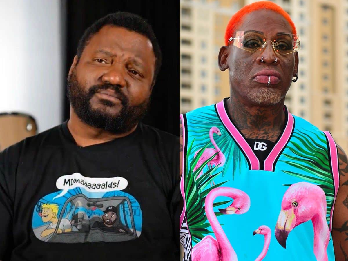 “White women see UGLY Ni**AS like Dennis Rodman as exotic pets” – Aries Spears reacts to Bulls legend getting girlfriend’s face inked on himself