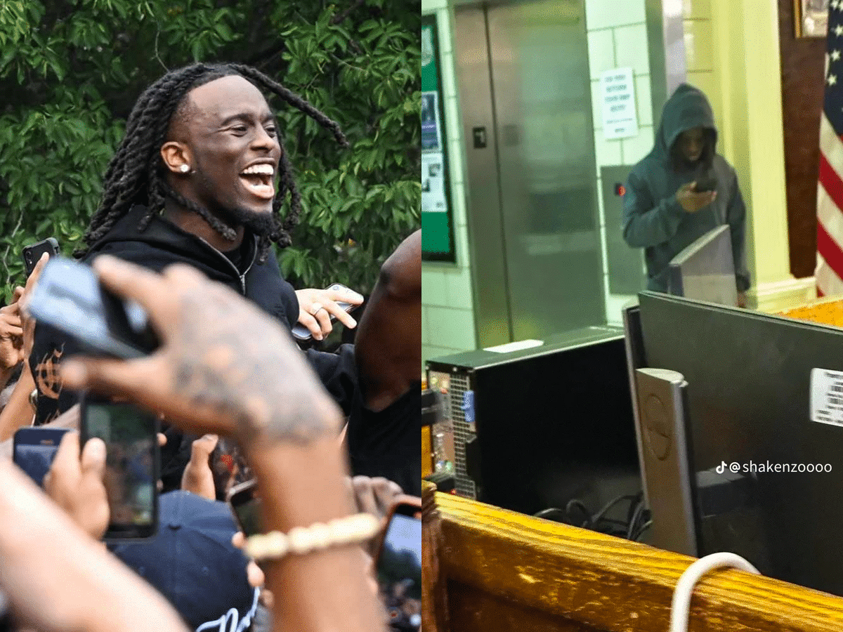 “Wow he’s tiny” Fans HILARIOUSLY react to Kai Cenat’s photos inside the police precinct after getting arrested