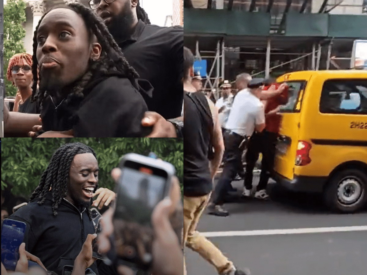 Watch: NYPD officer smashes a kid’s head through a car windshield during Kai Cenat-Union Square Park riot