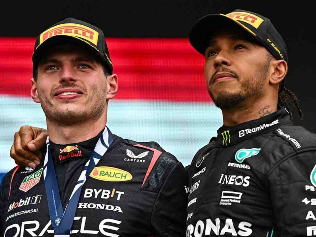 Lewis Hamilton and Max Verstappen