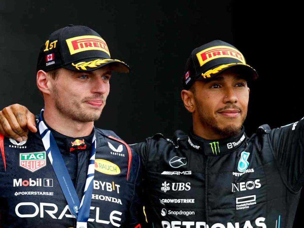 Max Verstappen and Lewis Hamilton