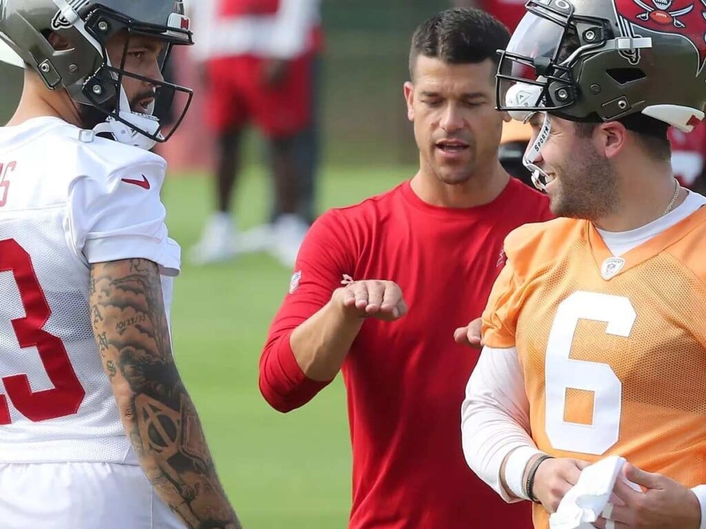 Mike Evans (L) and Baker Mayfield (R)