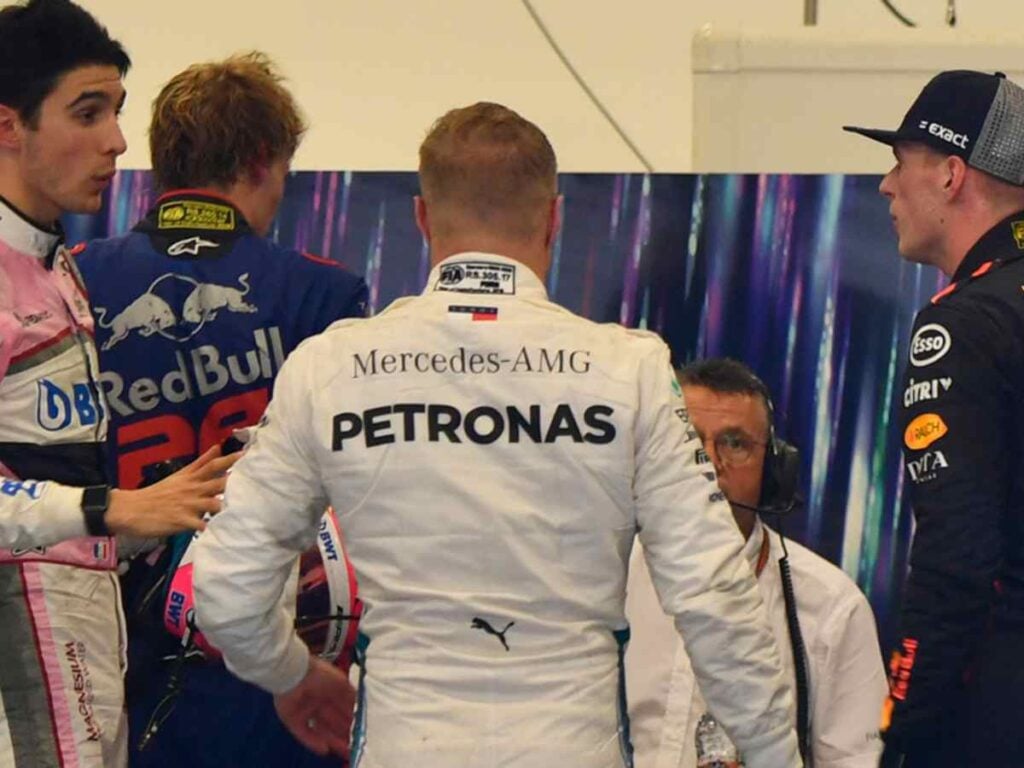 Esteban Ocon and Max Verstappen after 2018 Brazilian Grand Prix