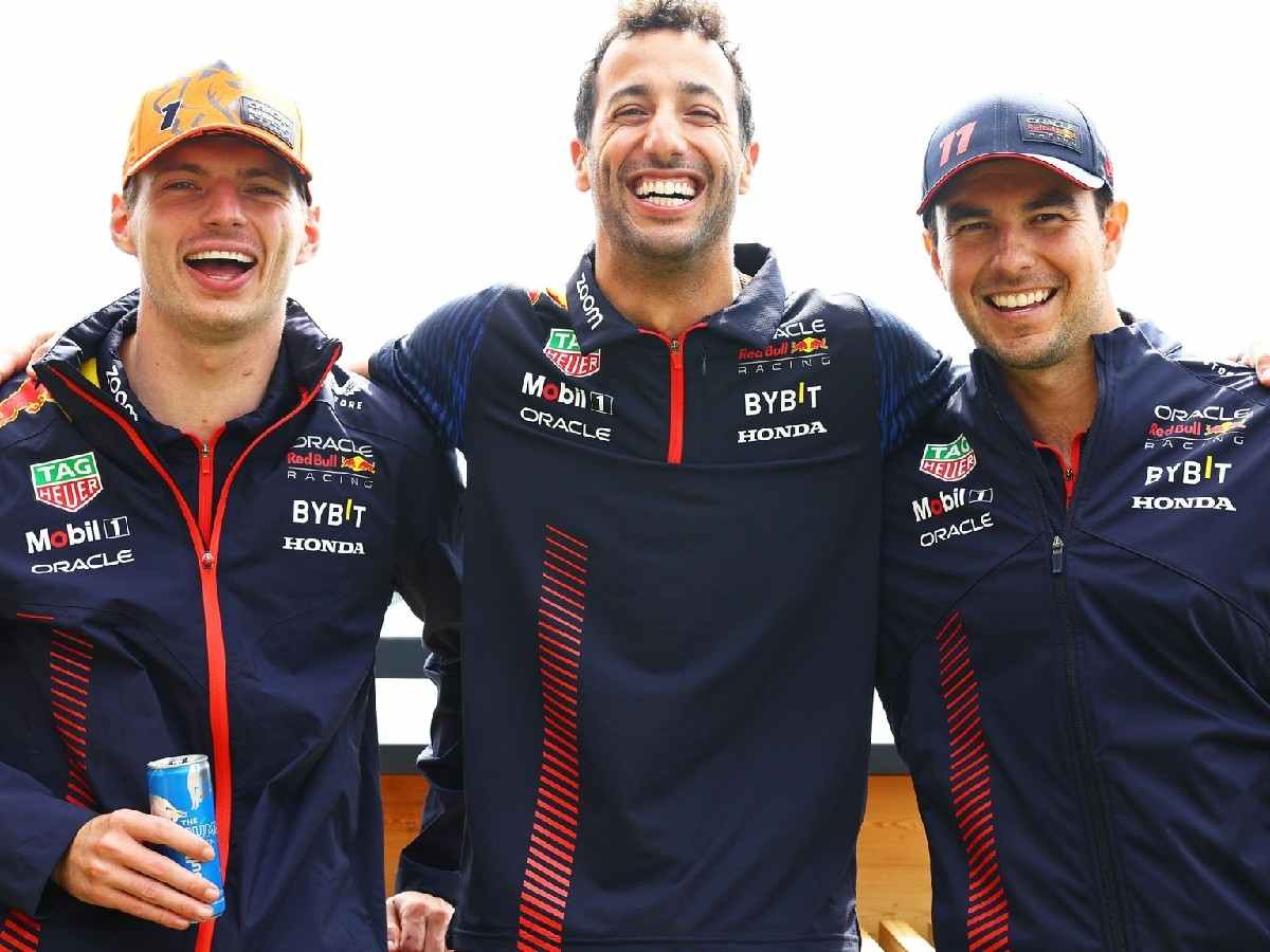 Max Verstappen, Daniel Ricciardo and Sergio Perez