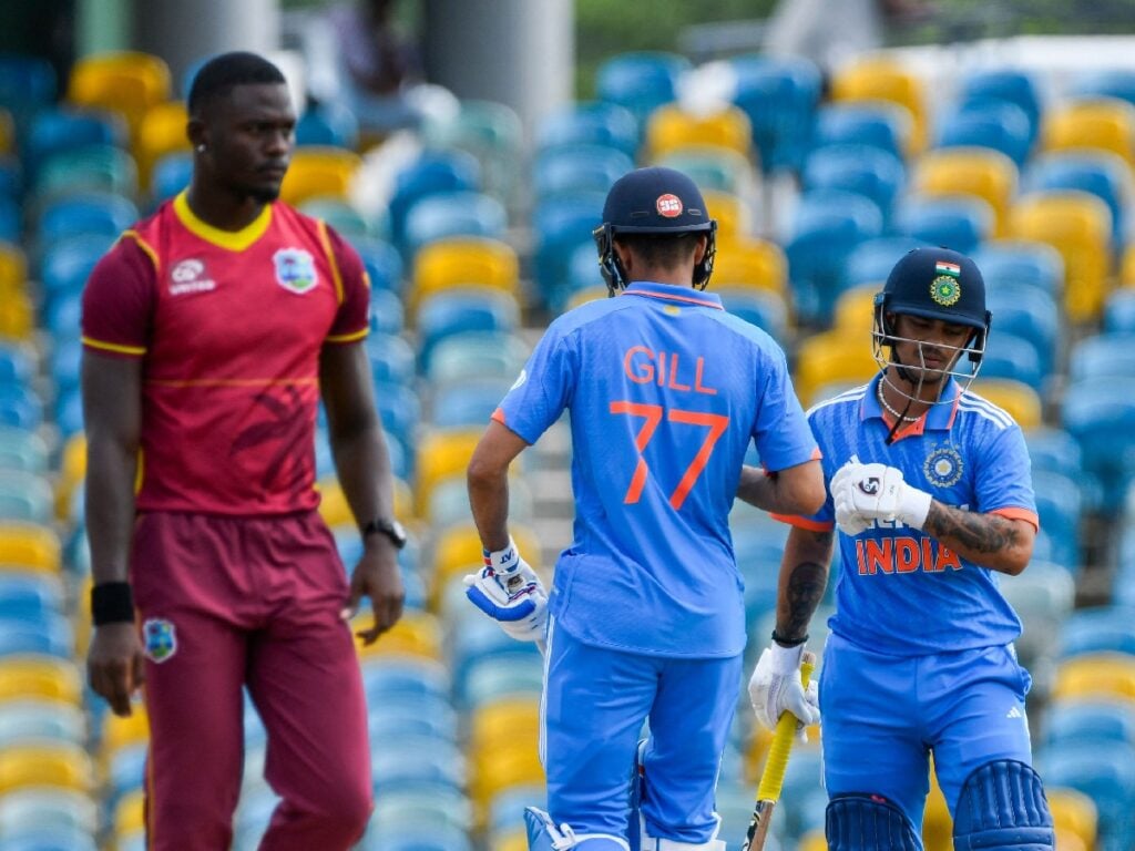 team india during second odi vs west indies