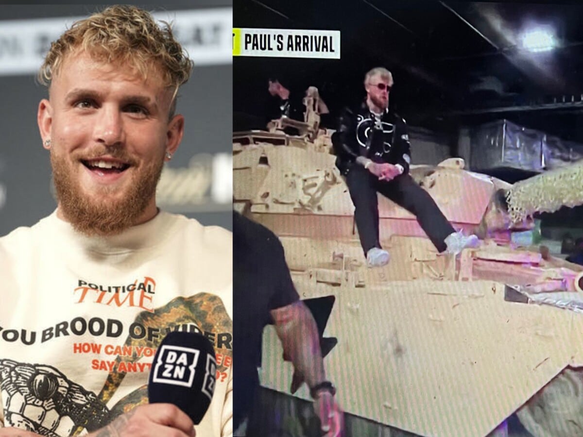 WATCH: ‘The biggest troll there is’ – Fans in awe of Jake Paul’s theatrics as YouTube boxer turns up to Nate Diaz fight in stupendous war tank