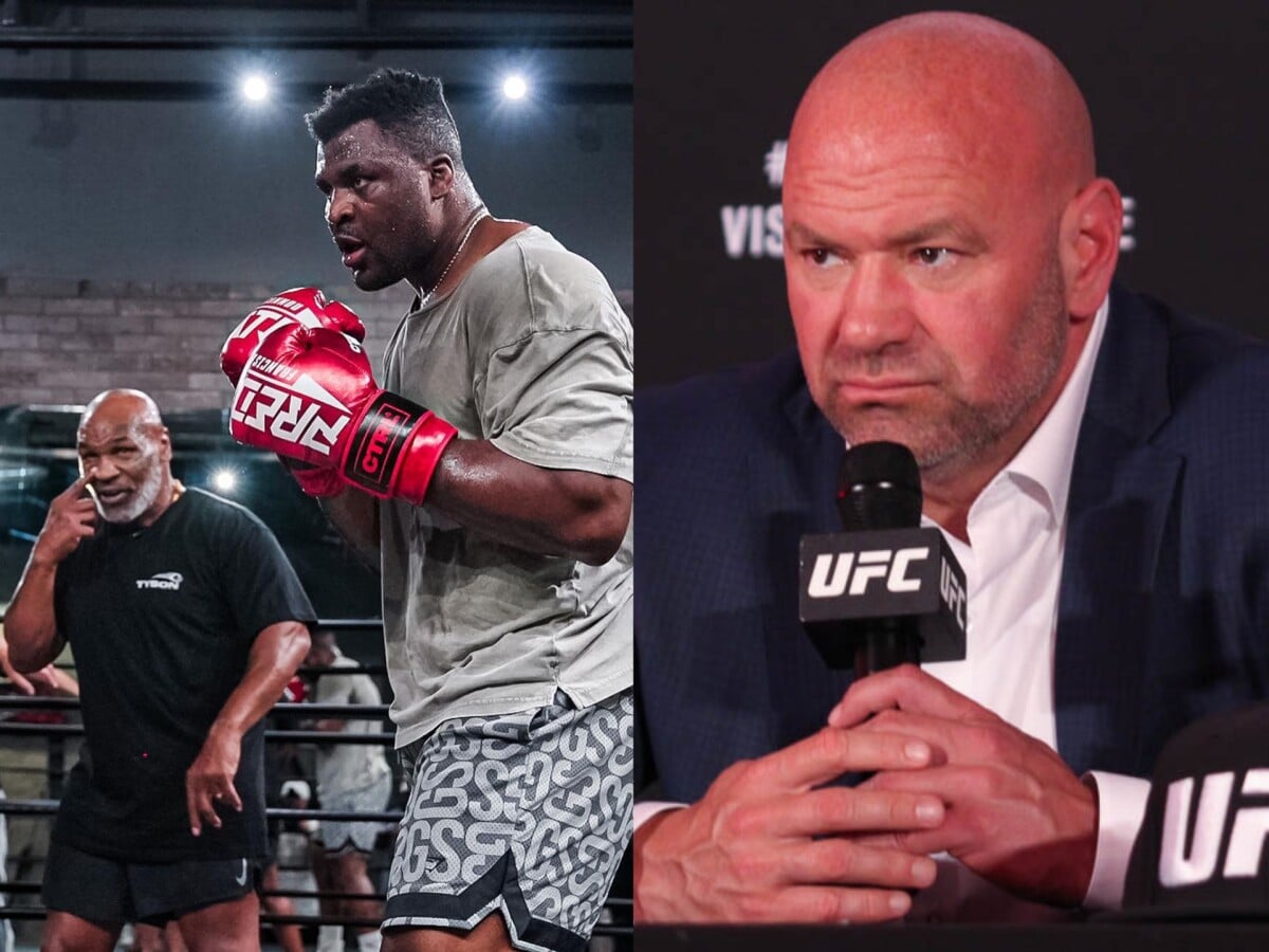 “Won’t say sh** to him” – Fans roast Dana White’s ‘fake laugh’ as Mike Tyson reveals news about training Francis Ngannou for Tyson Fury fight