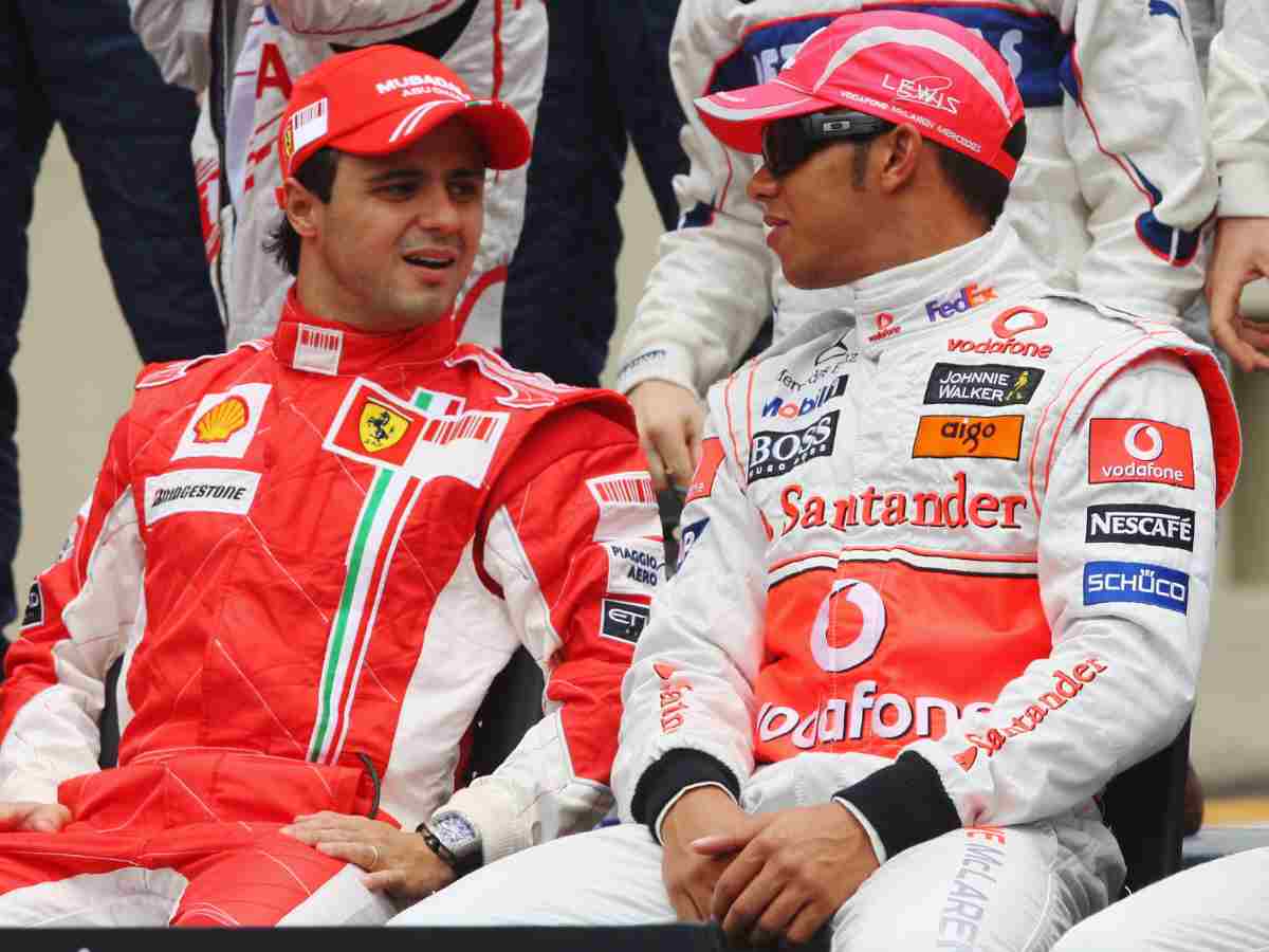 Felipe Massa and Lewis Hamilton in 2008 (image via The Independent)