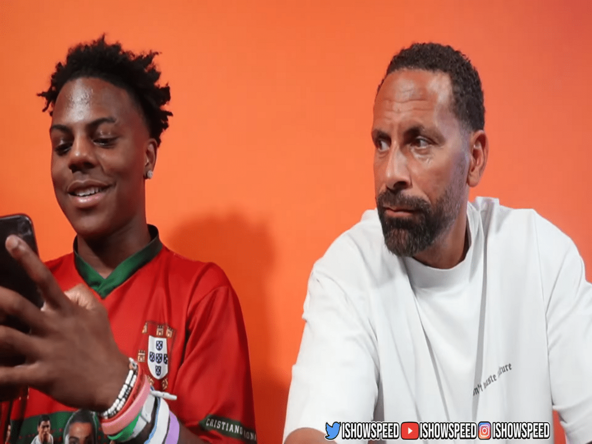 Watch: IShowSpeed gets former English footballer Rio Ferdinand to bark while watching the Sidemen Charity match on the livestream