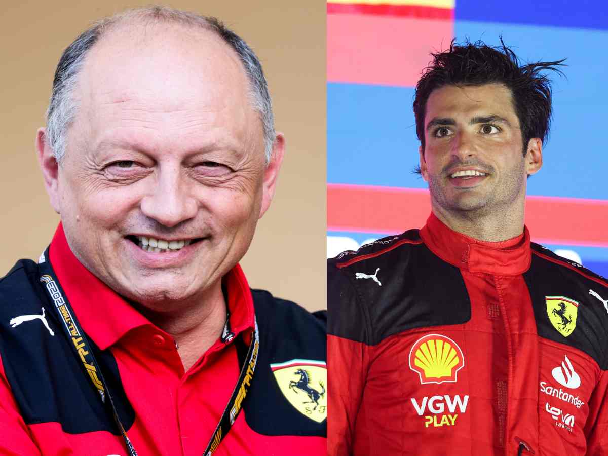 Ferrari’s Fred Vasseur applauds Carlos Sainz as he becomes the first Non-Red Bull driver to win a race in 308 days