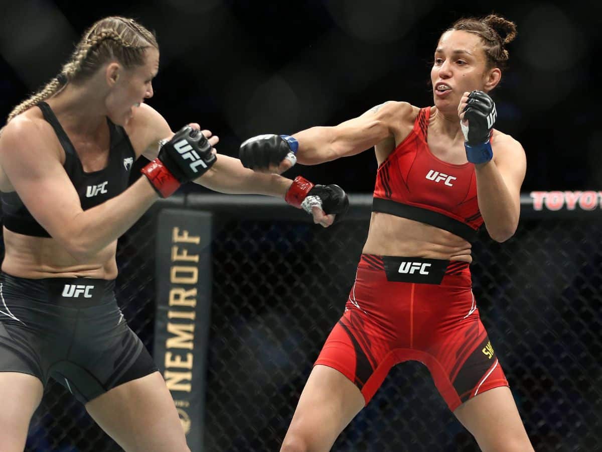 Antonina Shevchenko fighting in the UFC