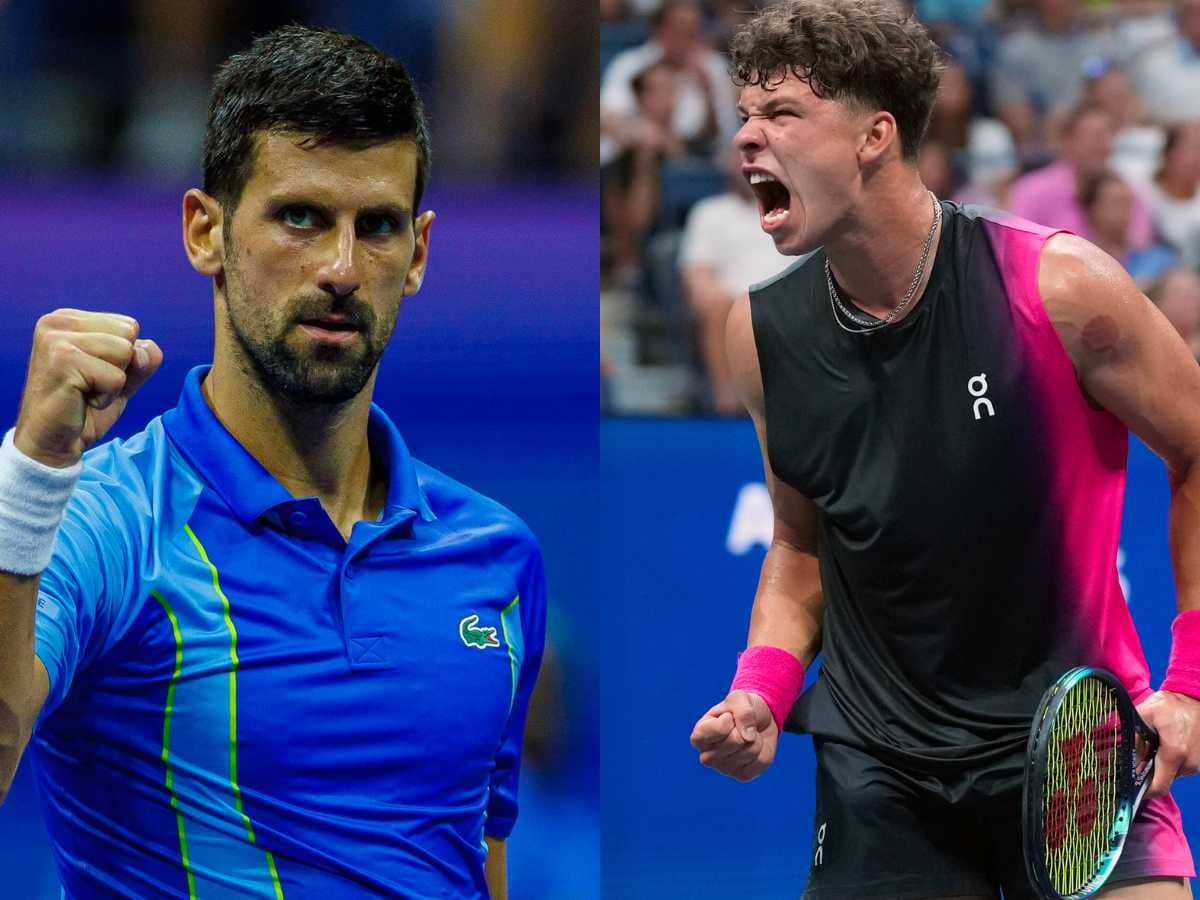 Ben Shelton shockingly claims he didn’t really watch Novak Djokovic play on TV in his adult life moments after the Serb hit him with the ‘phone celebration at US Open