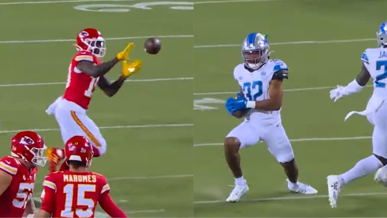 WATCH: Rookie Brian Branch steals the show as he pick-sixes Patrick Mahomes over a Kadarius Toney drop on his debut